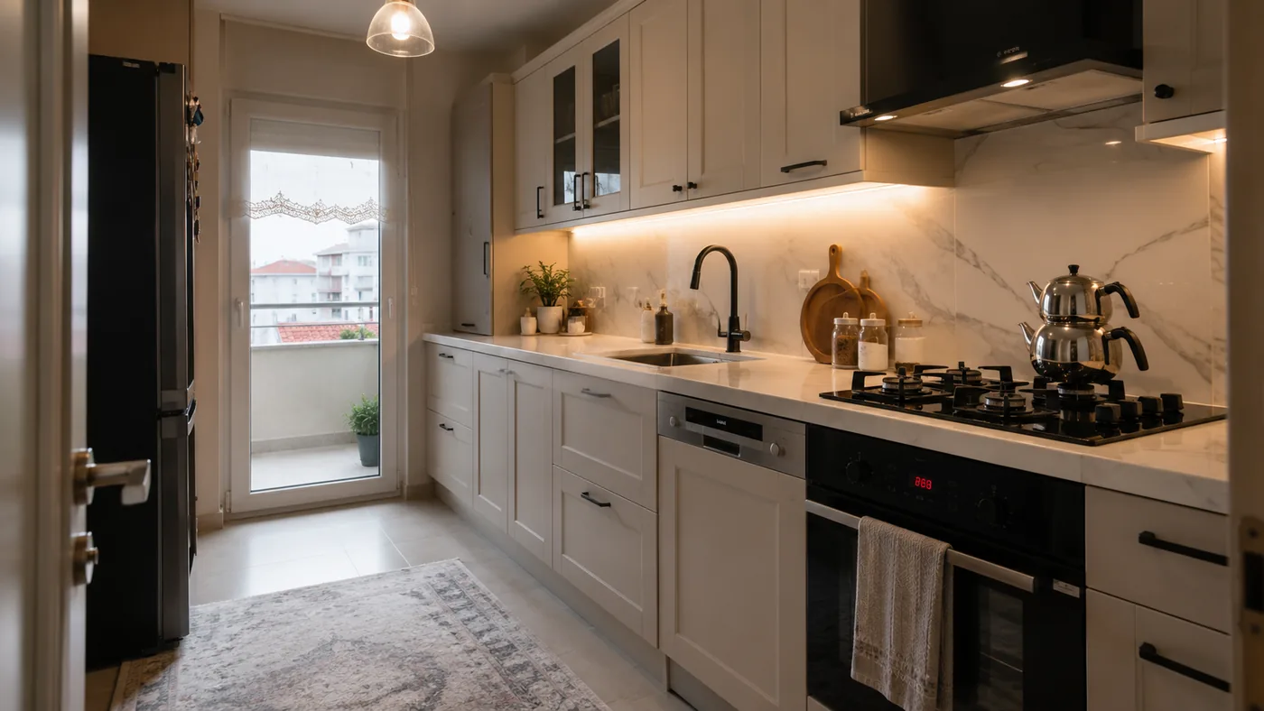 Mutfak renovasyonu konsept görseli — dönüşüm sonrası