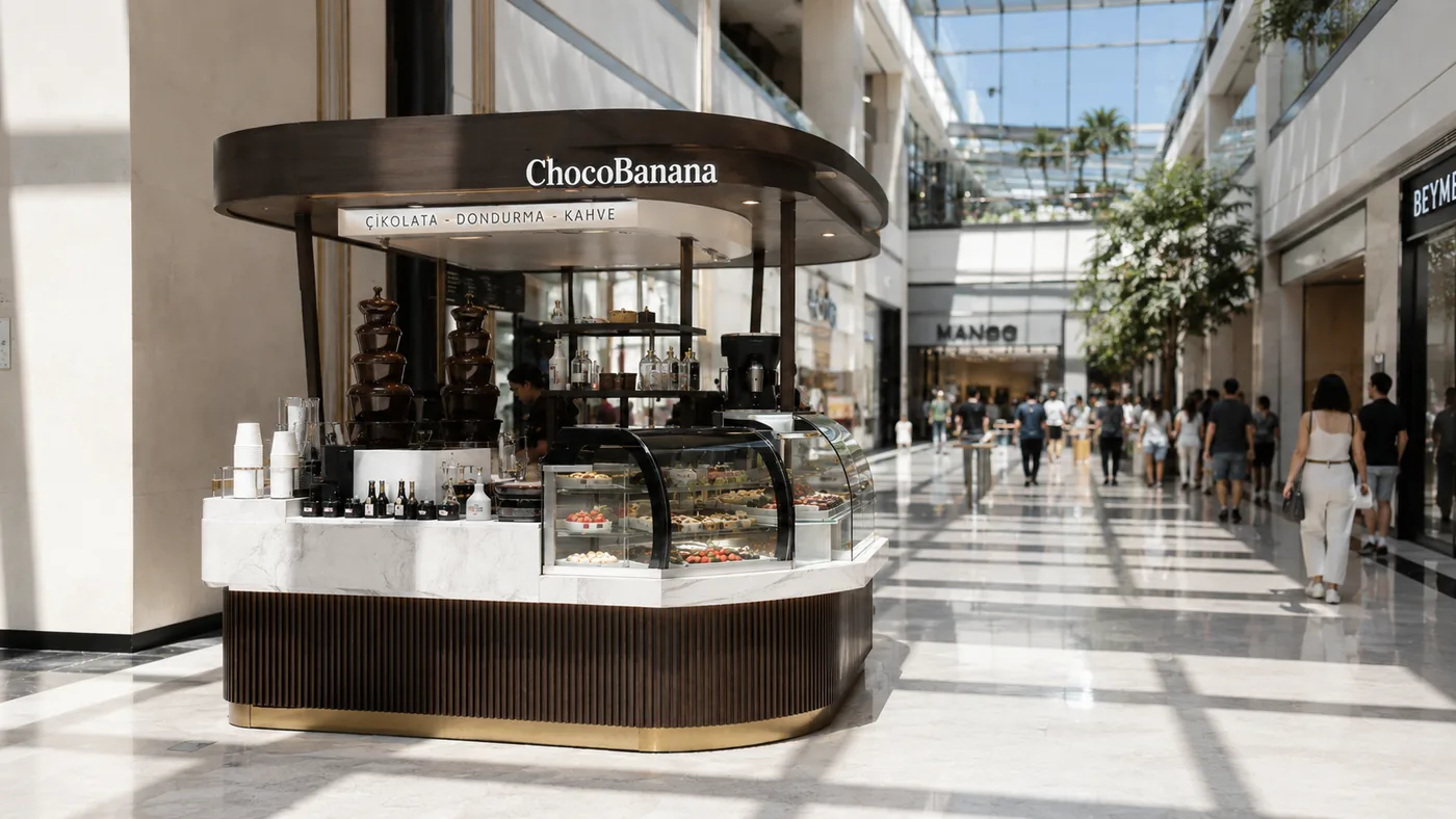 AVM tatlı & dondurma kiosk konsept tasarımı